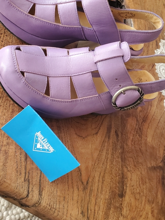 John Fluevog Shoes - John Fluevog Lavender Leather Cutout Slingback Sandals
